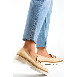 Zapatos de mujer con decoración GQ97BE, beige 1