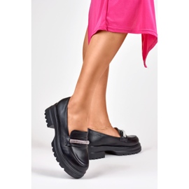 Zapatos de mujer con circonitas B2732B, negro 3