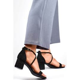 Sandalias de mujer con bloque 6895B, negro 1