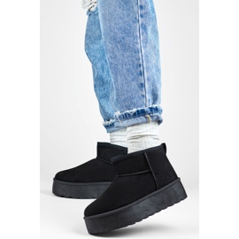 Botas de nieve forradas de pelo para mujer 2818B, negro 1