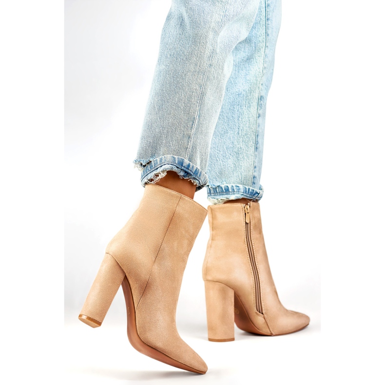 Botas sin aislamiento para mujer D7959KH, beige 1