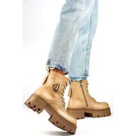 Botas de piel para mujer GD-TL55BE, beige 1