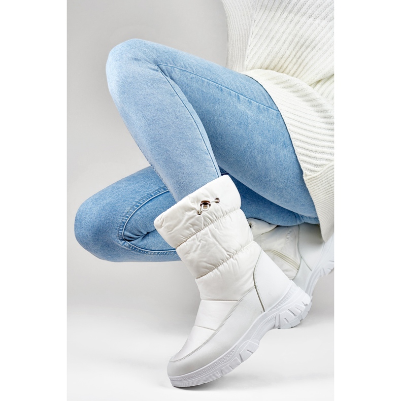 Botas de nieve forradas de pelo para mujer 3537W blanco 1 Botas de nieve forradas de pelo para mujer 3537W blanco 1