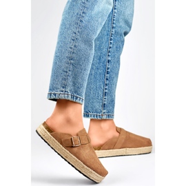 Chanclas de mujer DM802KH marrón claro 1 Chanclas de mujer DM802KH marrón claro 1