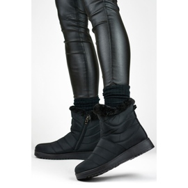 Botas de nieve para mujer con forro de pelo W76B, negro 1 Botas de nieve para mujer con forro de pelo W76B, negro 1