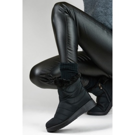 Botas de nieve para mujer con forro de pelo W76B, negro 2