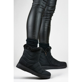 Botas de nieve para mujer con forro de pelo W76B, negro 3