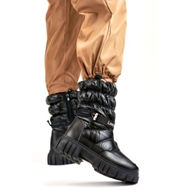 Botas de nieve forradas de piel para mujer OH-29B, negro 3