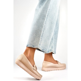 Mocasines de mujer con decoración 24-21339BE beige 1