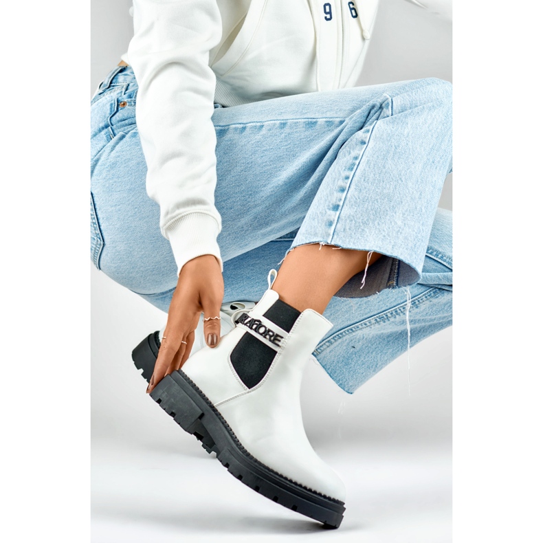 Botas Chelsea Modelo 250005W-PU Blanco - PRIMO 1