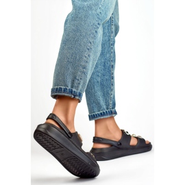 Sandalias de mujer con adornos JHC3071B negro 1
