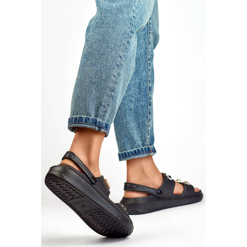Sandalias de mujer con adornos JHC3071B negro 1 Sandalias de mujer con adornos JHC3071B negro 1
