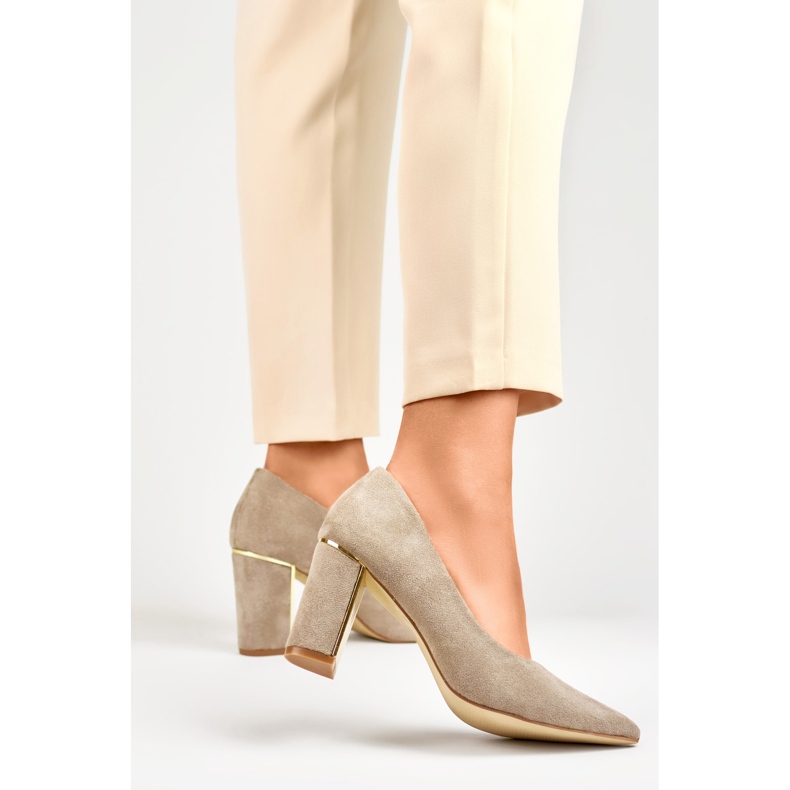 Zapatos de salón mujer GD-DO112A-BE beige 1
