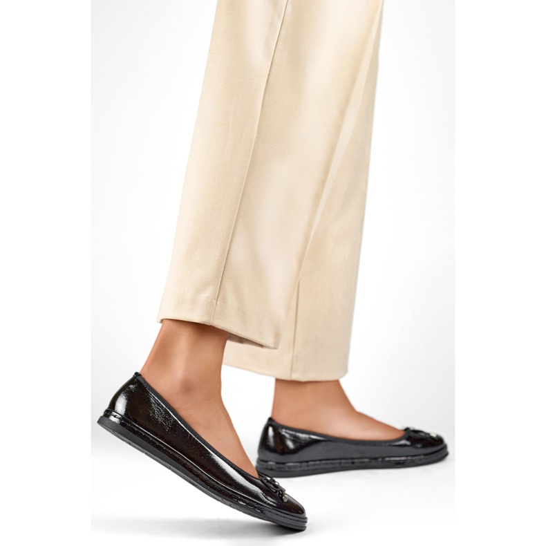 Bailarinas Mujer con Lazo GD-XR392-B lacado negro 1 Bailarinas Mujer con Lazo GD-XR392-B lacado negro 1