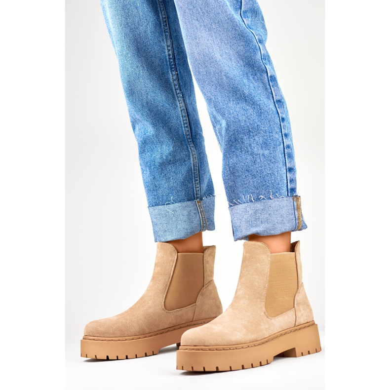 Botas Chelsea Modelo HB-170KH Beige - PRIMO 1