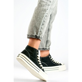 Zapatillas con plataforma BL507B, negro 1
