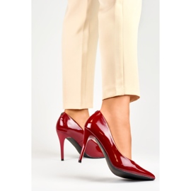 GD-FL59R Tacones altos lacados rojos 2