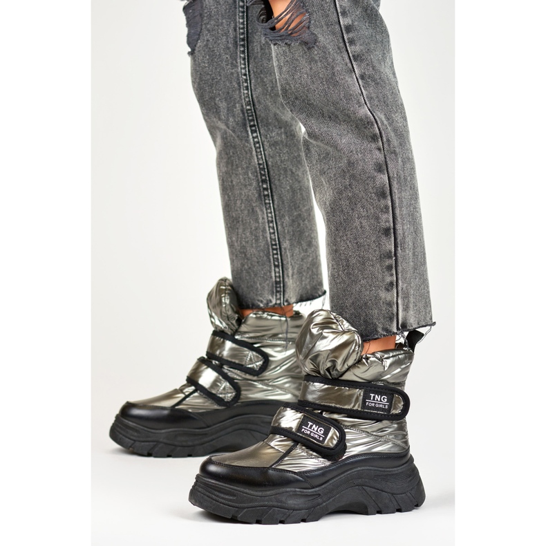 Botas de nieve sujetas con velcro 22-PY16062SI gris 1 Botas de nieve sujetas con velcro 22-PY16062SI gris 1