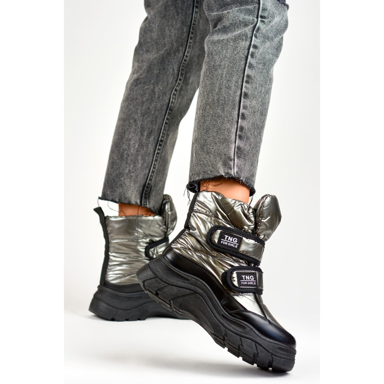 Botas de nieve sujetas con velcro 22-PY16062SI gris 2 Botas de nieve sujetas con velcro 22-PY16062SI gris 2