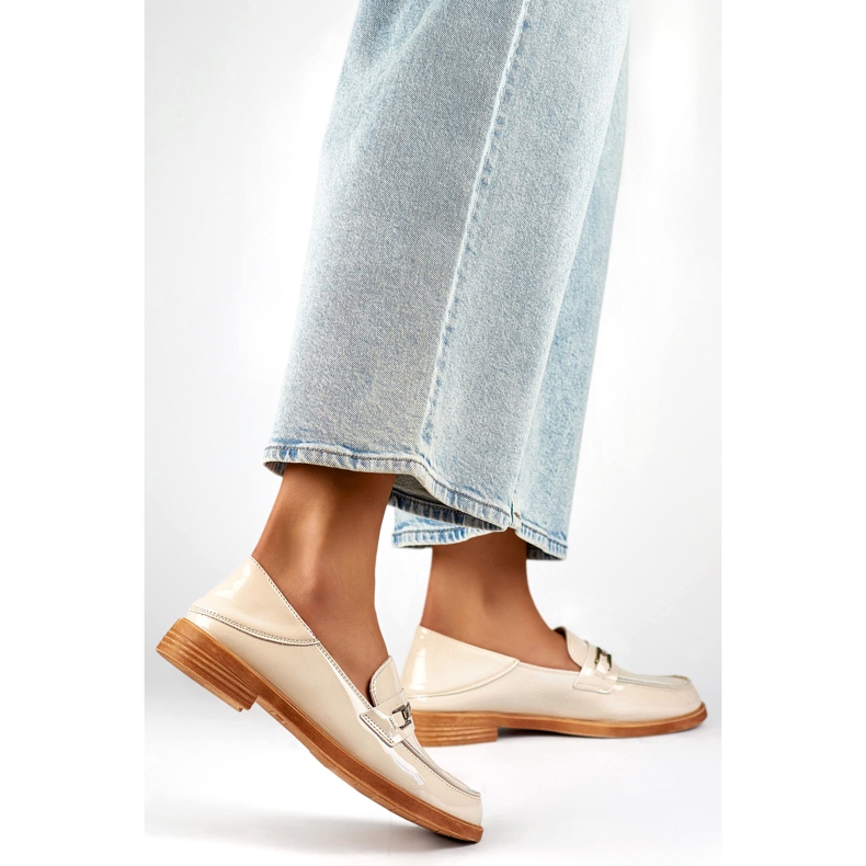 Zapatos de mujer con decoración 24-58233BE beige 1