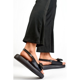 Sandalias Mujer con Lazo LX2350B negro 1 Sandalias Mujer con Lazo LX2350B negro 1