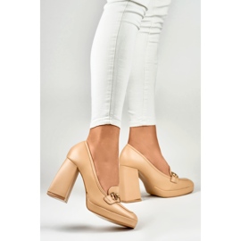 Zapatos de Salón de Mujer con Decoración M047-NU beige 2