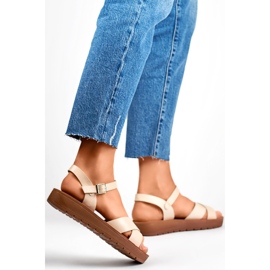 Sandalias de mujer con plataforma PS13BE beige 1