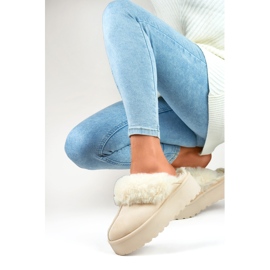 Pantuflas aislantes para mujer 81366-3BE beige 2