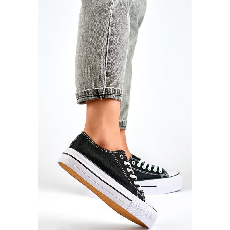 Zapatillas con plataforma para mujer QY832B negro 1