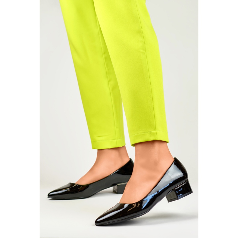 Zapatos de tacón de charol para mujer GD-XR106C-B negro 1 Zapatos de tacón de charol para mujer GD-XR106C-B negro 1