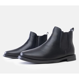 Botas Chelsea de hombre negras con aplicación elástica, ecopiel Fernand negro 1 Botas Chelsea de hombre negras con aplicación elástica, ecopiel Fernand negro 1