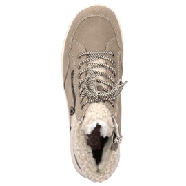 Botines de mujer impermeables piel beige Rieker L7701-24 6