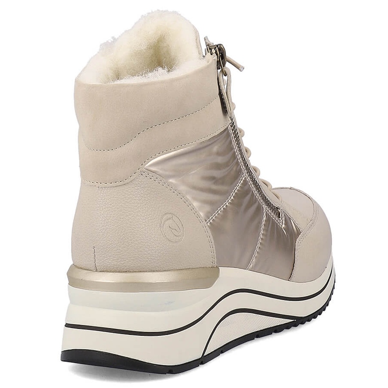 Botas cuña mujer piel aislante beige Remonte D0T72-60 1