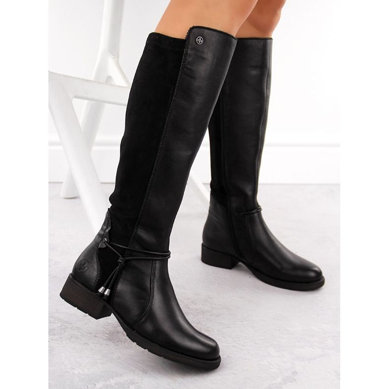 Botas aislantes de piel para mujer, negras Rieker Z9564-00 negro 2