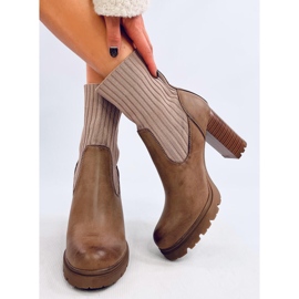 Botines de tacón Fairsy Khaki beige 5