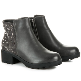 Vices Botas con cristales gris 6