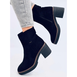 Botines Filly Black con tacón estable negro 5