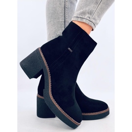 Botines Filly Black con tacón estable negro 3