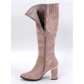 Botas clásicas de tacón Arlena Taupe beige 2