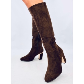 Botas clásicas de tacón alto de Arlena Brown marrón 6