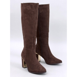 Botas clásicas de tacón alto de Arlena Brown marrón 1