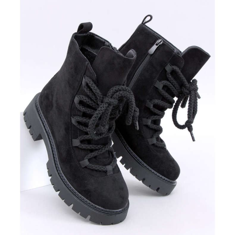 Botines con cordones Smiless Black y cordones gruesos negro 1 Botines con cordones Smiless Black y cordones gruesos negro 1