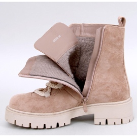 Botines con cordones Smiless Khaki y cordones gruesos beige 2