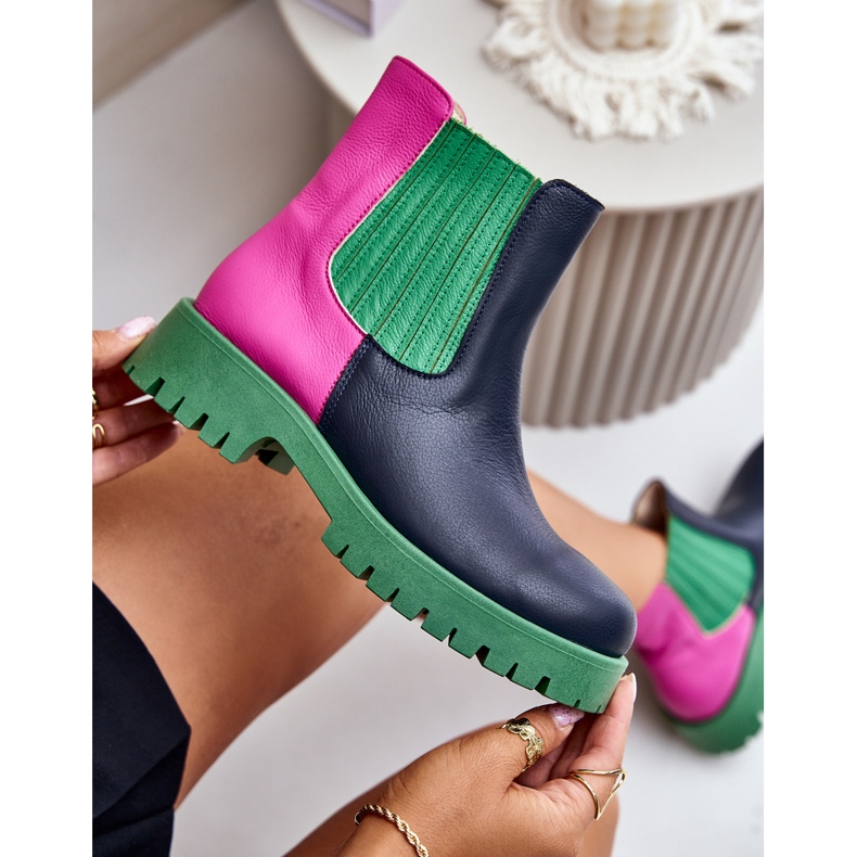 Lewski Shoes Botas Planas Slip-On Mujer Piel Lewski 3611 Multicolor azul 2