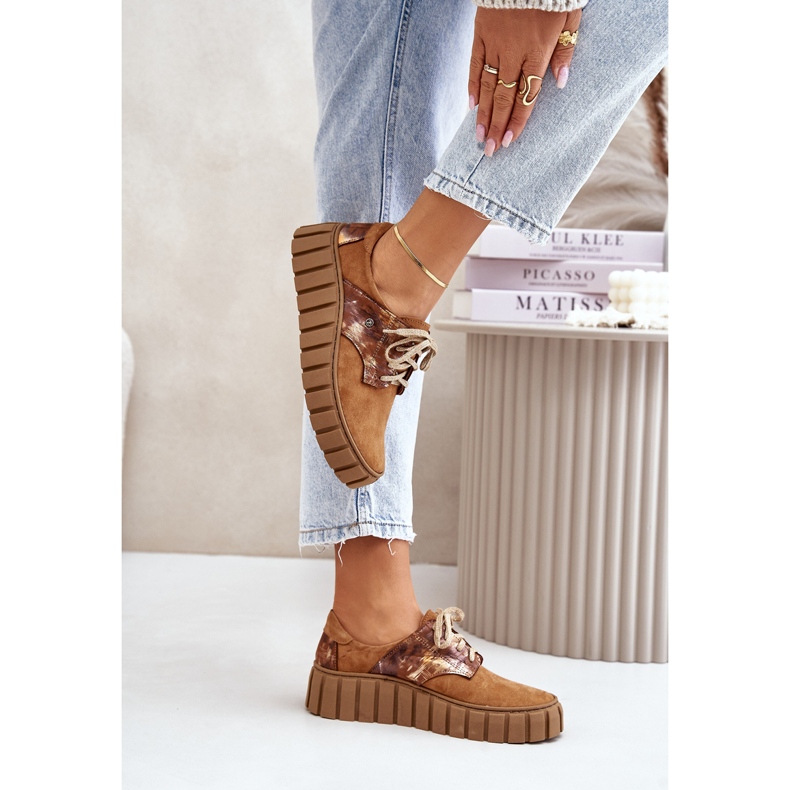 Zapatos de gamuza en la plataforma de hipnosis marrón 2