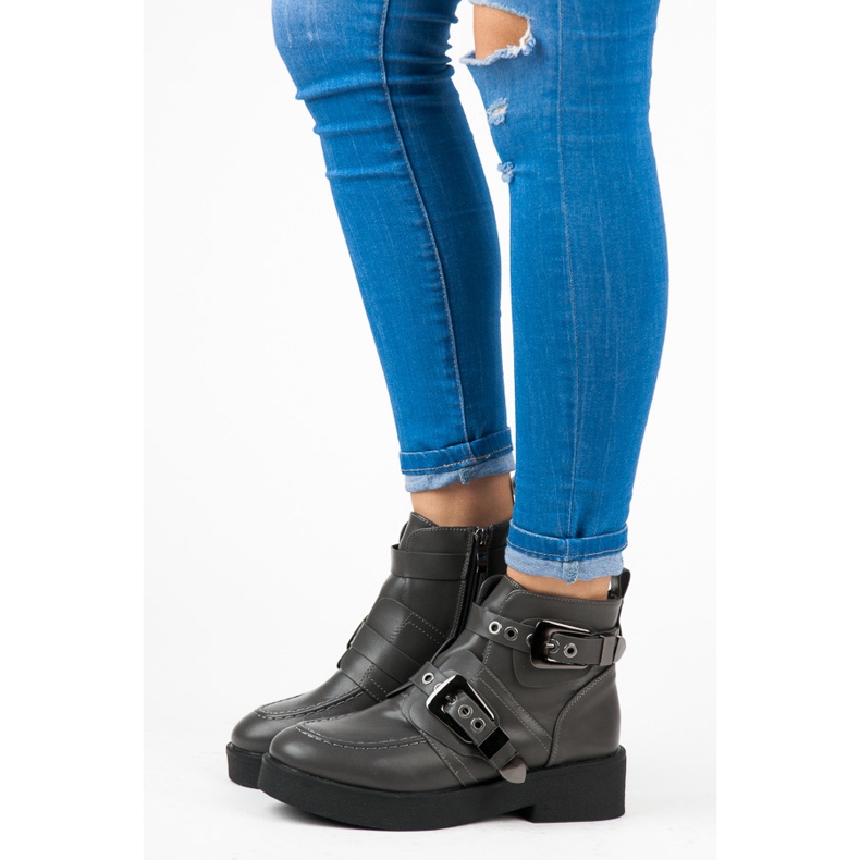 Vices Botas con hebillas gris 2 Vices Botas con hebillas gris 2