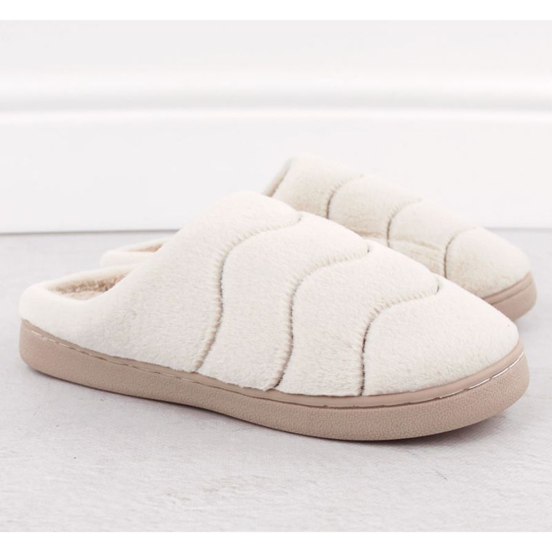 Zapatillas de estar por casa Unisoft W 6622 EVE466B de pelo beige 2