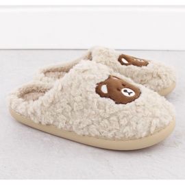 Zapatillas de estar por casa con osito Unisoft W 6625 EVE467 beige 2