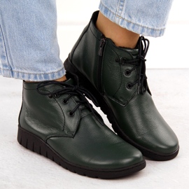 Botines aislantes de piel para mujer verde Helios 501 6