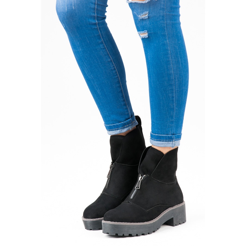 Vices Botas abrochadas con cremallera negro 1